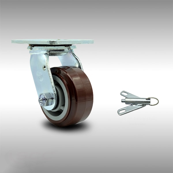 4 Inch SS Polyurethane Swivel Caster with Ball Bearing and Swivel Lock SCC